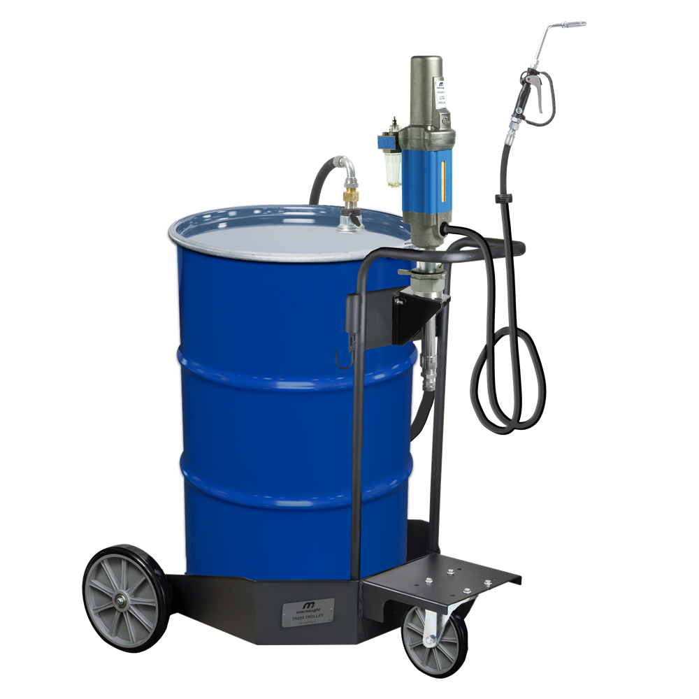 Oil Dispensing System - 3:1 R-Series Pump with Trolley and Unmetered Gun